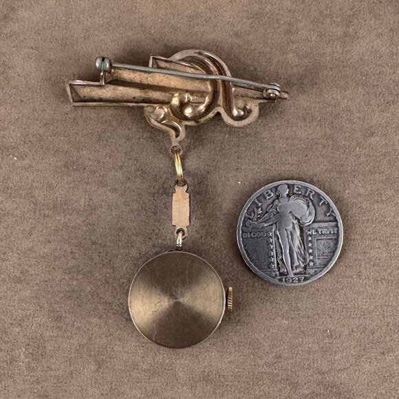 Vintage 1950's Medana Watch Broach with a 7 Jewel Mechanical Movement - Picture 5 of 5